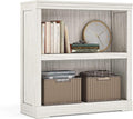 LINSY HOME 2-Tier Bookcase and Bookshelf, Small Wood Display Storage Shelves by LINSYHOME