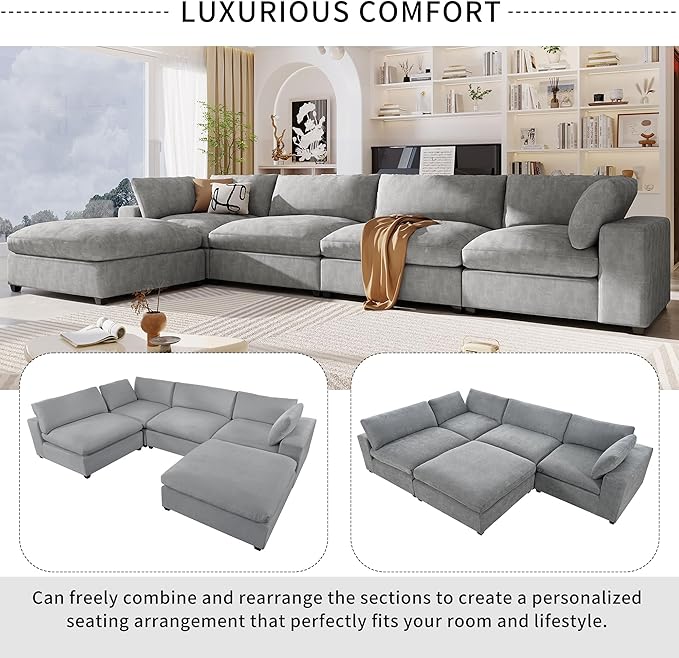 176.4 Inch L Shaped Modular Sectional Sofa - Image 7