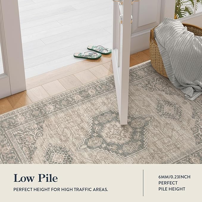 Lahome Oriental Kitchen Runner Rug, 2x6 Washable Rug Runners - Image 6