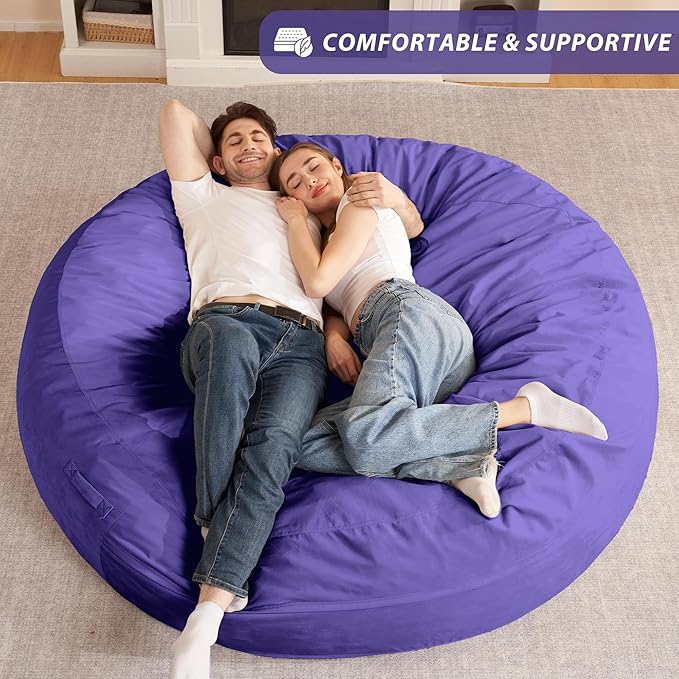 HABUTWAY XX-Large Bean Bag Chair: Giant 7' Memory Foam Furniture Bean Bag Chairs - Image 2