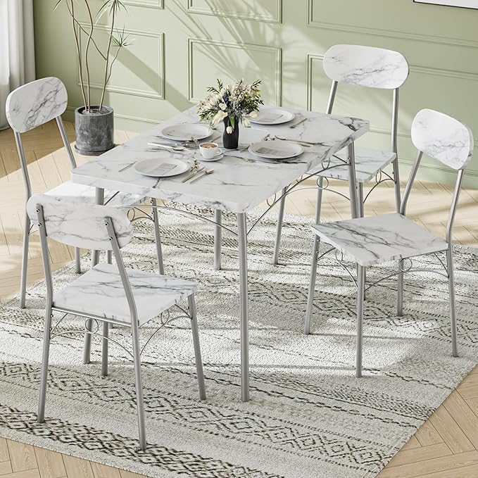 VECELO Dining Table Set for 4, 5-Piece Kitchen Table - Image 3