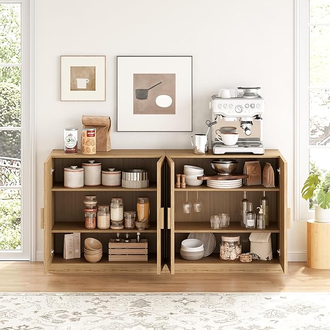 Buffet Cabinet, 4-Doors Sideboard Cabinet - Image 3