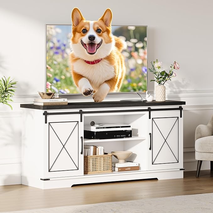 CABIHOME Farmhouse TV Stand and Entertainment Center - Image 9