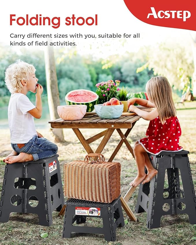 ACSTEP 13" Folding Step Stool- Holds up to 300Lb, The Lightweight Non-Slip - Image 6