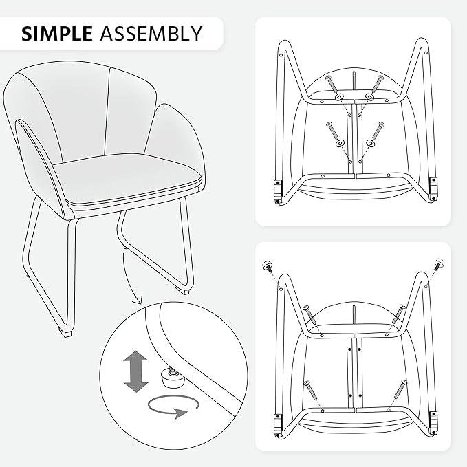 Yaheetech Flower Shape Velvet Armchair, Modern Side Chair Vanity Chair - Image 9