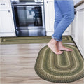 Pinecone Green Oval Braided Rug, 2x3' by Homespice