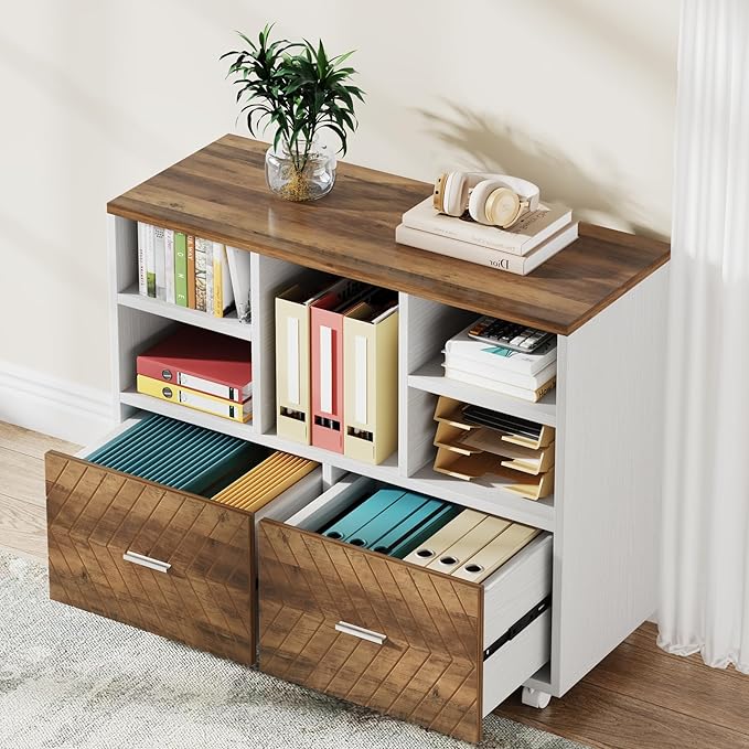 Tribesigns 2-Drawer Wood File Cabinet, Mobile Lateral Filing Cabinet - Image 4
