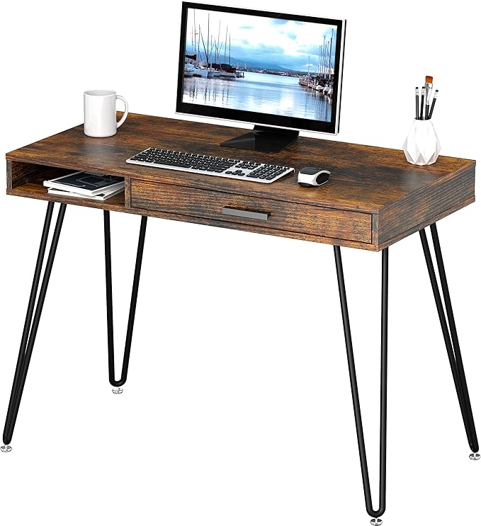 SHW Home Office Computer Hairpin Leg Desk by SHW