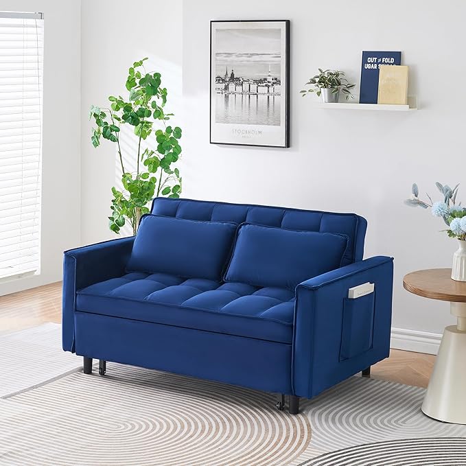 Ball & Cast 55" Convertible Sofa Bed, 3 in 1 Sleeper Sofa W/Pull-Out Bed - Image 4