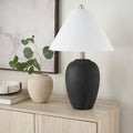 Nourison Home 23" Black Vintage Distressed Ceramic Pot Table Lamp by NourisonHome