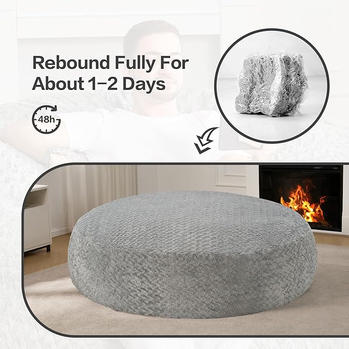 Hobestluk 6ft Bean Bag Chairs for Adults Large Beanbag Chair - Image 8