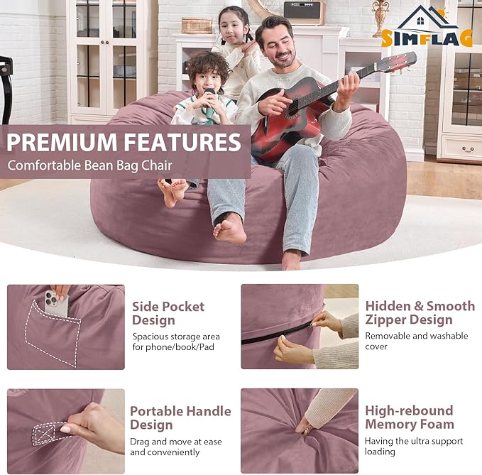 4FT Bean Bag Chair, Large Bean Bag Chairs - Image 4