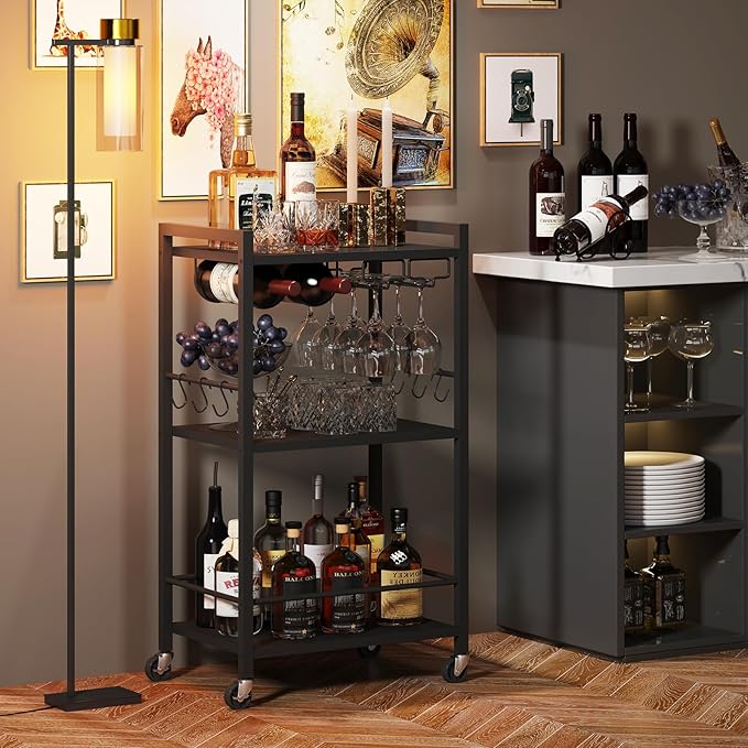 TUTOTAK Bar Cart, Home Bar Serving Cart - Image 3