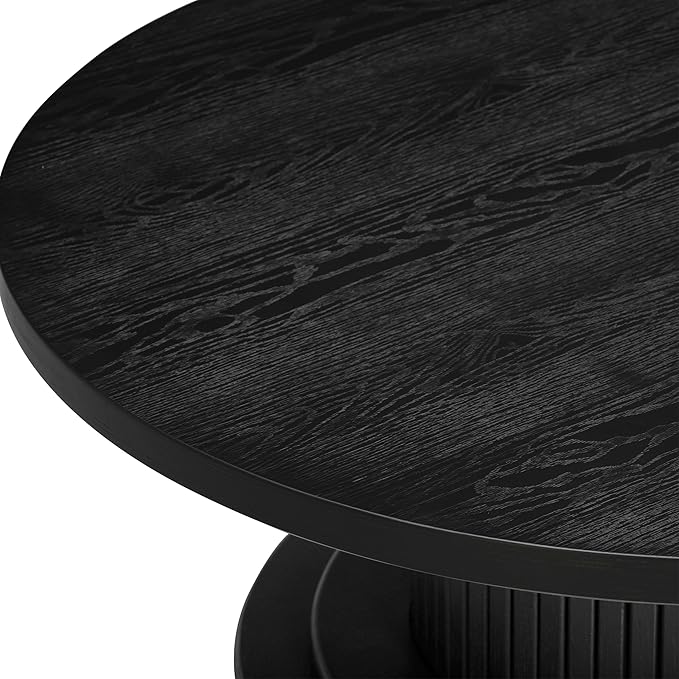 NTC 40 Inch Summit Modern Classic Tambour Wooden Round Coffee Table – - Image 4