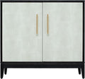 Sango Shagreen 2-Door Cabinet, Elegant Black Faux Shagreen Storage Cabinet by Sango