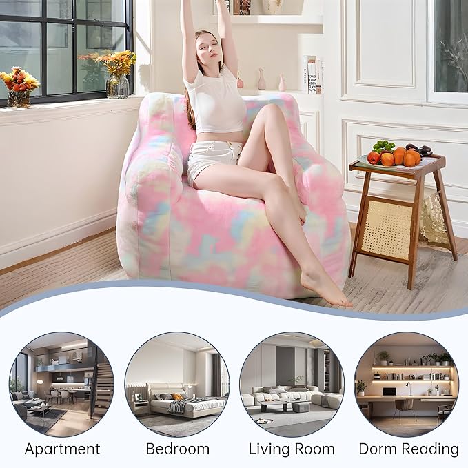 Large Bean Bag Chairs for Adults & Kids, 3FT Memory Foam Bean Bags - Image 9