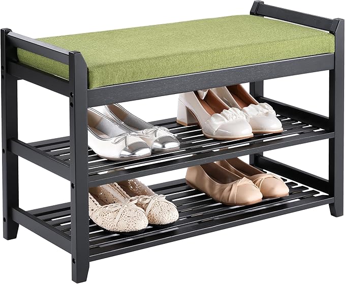 Shoe Rack Bench with Storage 27.6 in, Living Room by PETKABOO