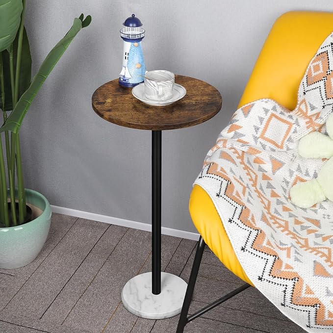 smusei Small Side Table for Small Spaces Round Bar Table - Image 5