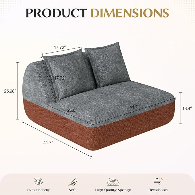 Hobestluk Small Sofa Couch Lounge Sofa Chair - Image 2