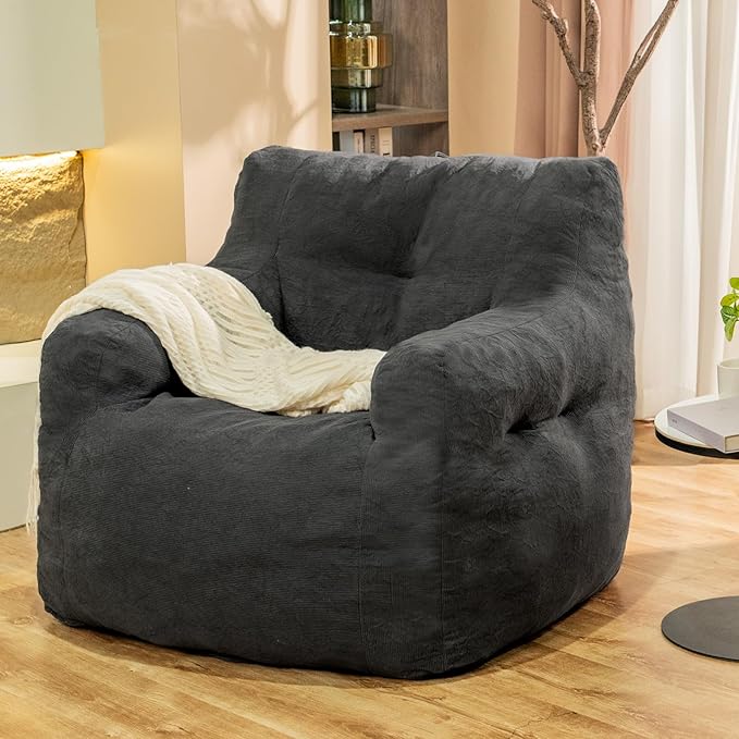 Bean Bag Chairs for Adults Ergonomic Support Reading Floor Sofa Chair by STMOZE