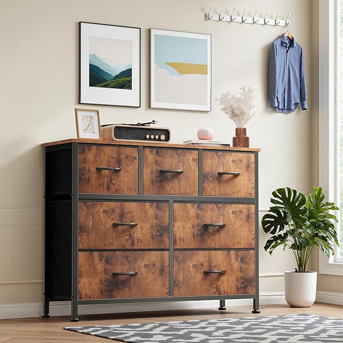 DUMOS Dresser for Bedroom with 7 Drawers, Storage Organizer Units Furniture - Image 2