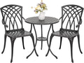 NUU GARDEN Bistro Set 3 Piece Outdoor All Weather Cast Aluminum Patio Bistro by NUUGARDENCORPORATION