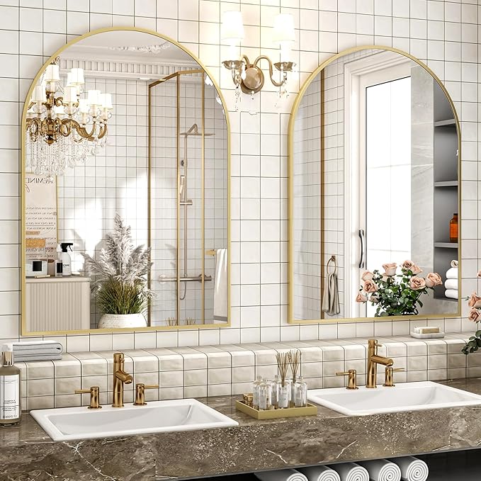 30x38 Inch Arched Bathroom Mirror - Image 3