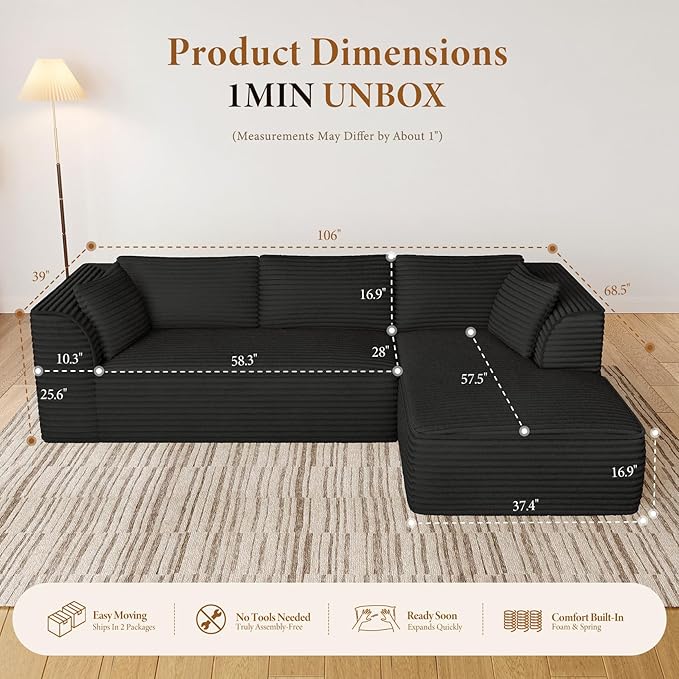 Vesgantti 106" Modular Sectional Sofa - Image 2
