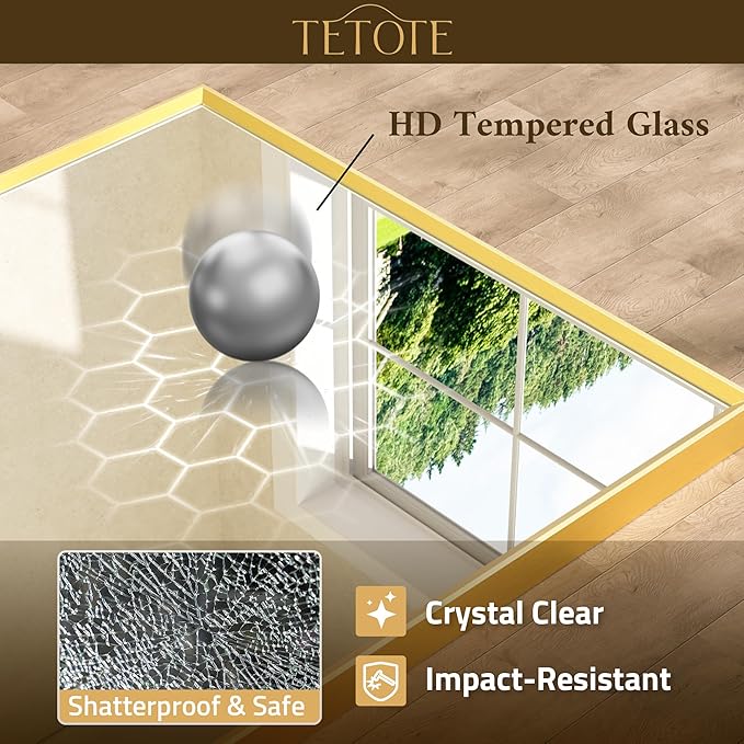 TETOTE Brushed Gold Frame Mirror - Image 4