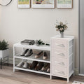 EXOTICA 3-Tier Shoe Storage Bench White Entryway Shoe Rack by EXOTICA