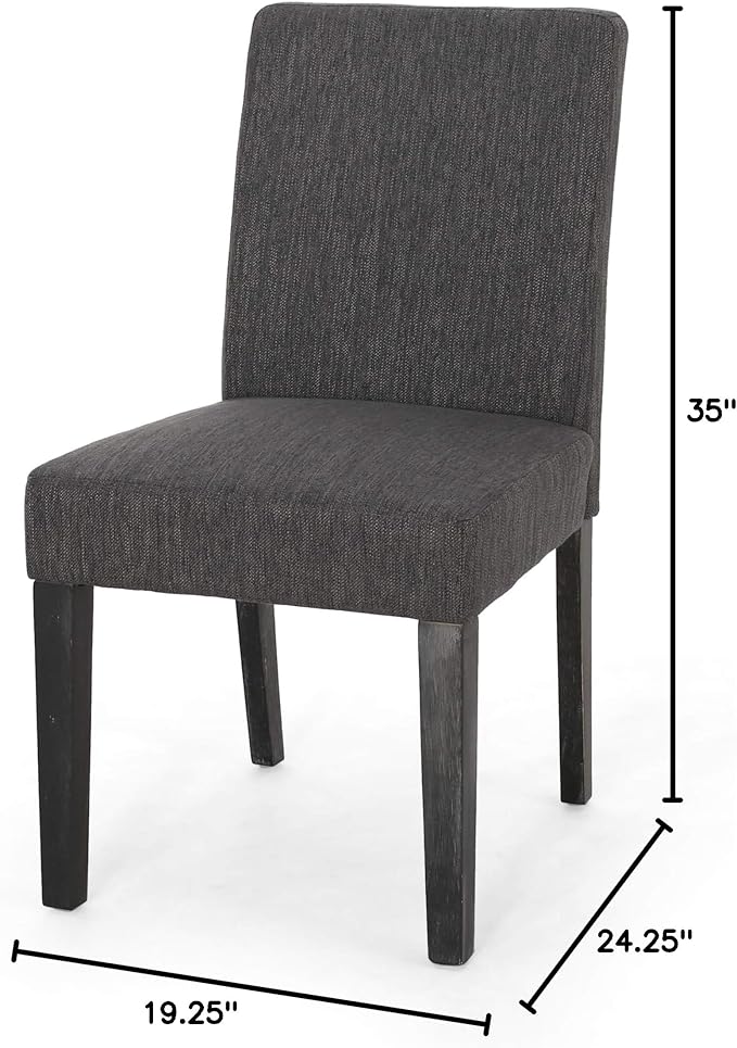 Christopher Knight Home Kuna Contemporary Upholstered Dining Chair, Charcoal + - Image 11