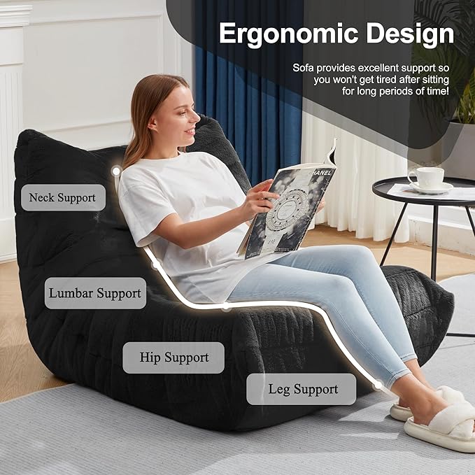 Bean Bag Chairs for Adults Giant Bean Bag Chair Memory Foam BeanBag Chair Big - Image 5