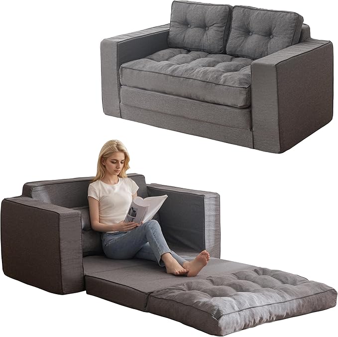 YOSHOOT Loveseat Sleeper Sofa, 3-in-1 Pull Out Floor Couch by YOSHOOT