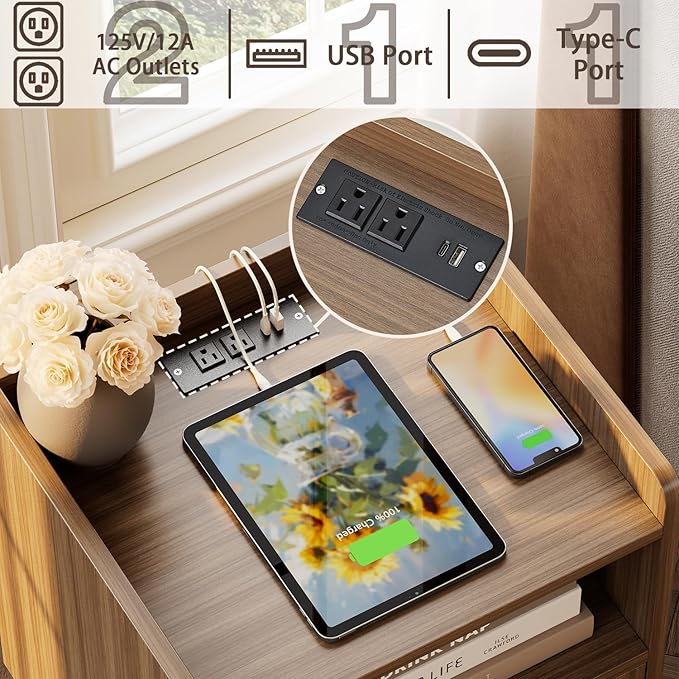 Night stand Set of 2, Bedside Tables - Image 4