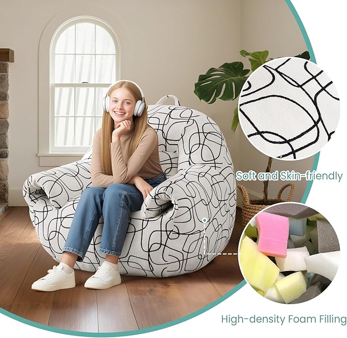 DAICO Bean Bag Chairs for Adults Bean Bag Sofa - Image 5