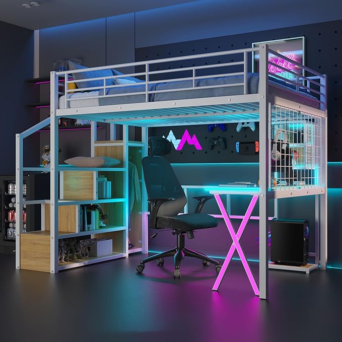 Merax Full Size Metal Loft Bed by Merax