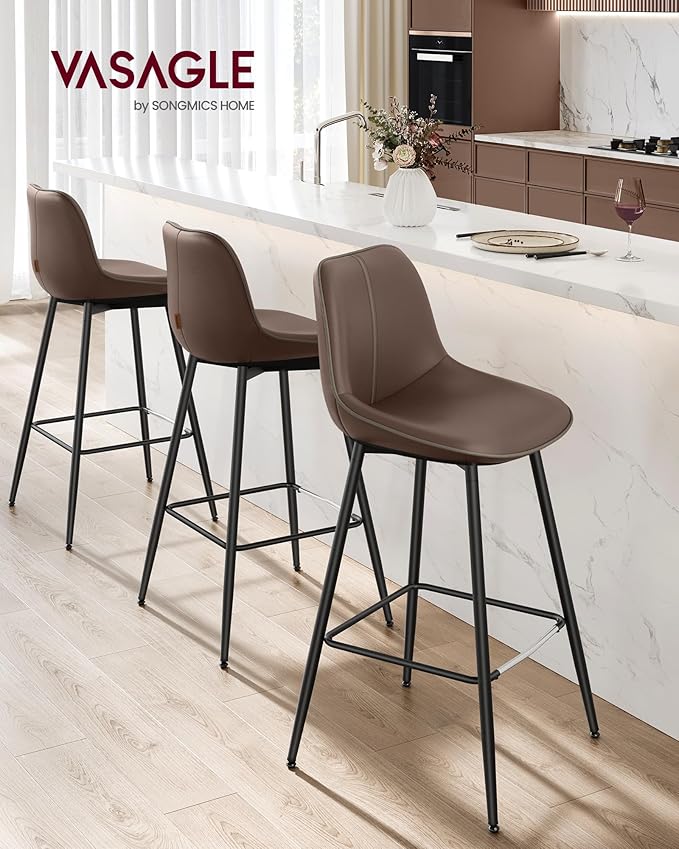 VASAGLE Bar Stools Set of 2, Bar Height Bar Stools - Image 2