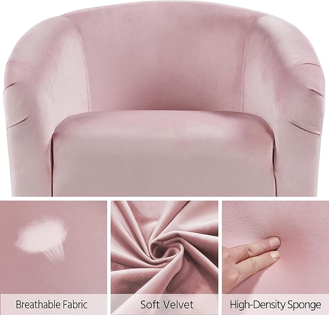 Yaheetech Barrel Chairs, Modern Vanity Chair Soft and Cozy Barrel Chair - Image 5