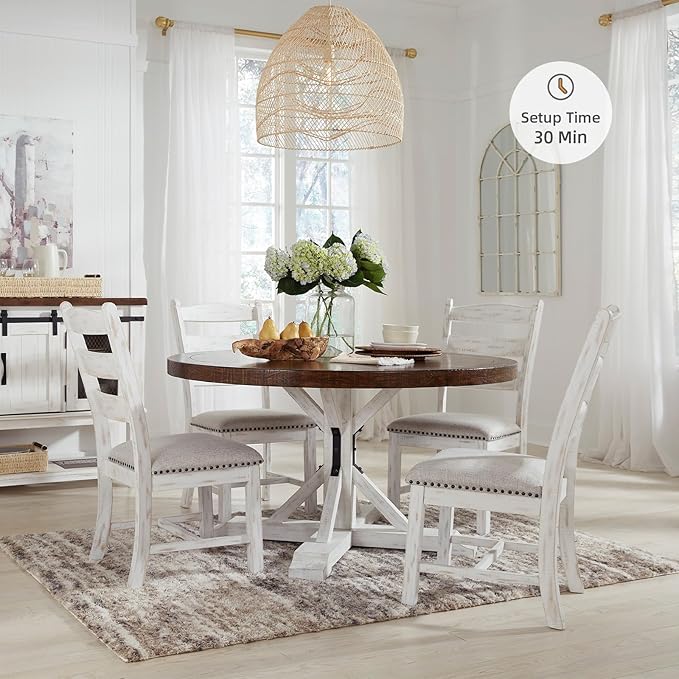 Signature Design by Ashley Valebeck Vintage Farmhouse Cushioned Dining Chair - Image 6