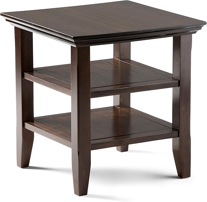 SIMPLIHOME Acadian SOLID WOOD 19 inch Wide Square Transitional End Table in by SimpliHome