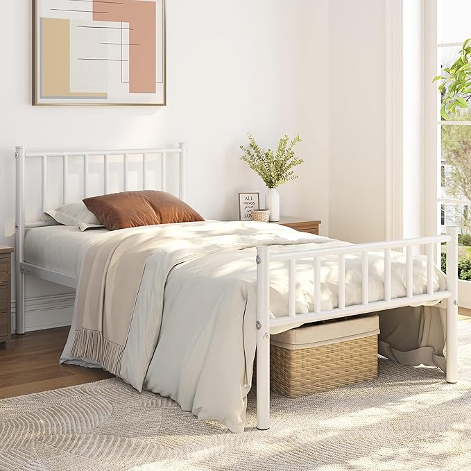 Yaheetech Twin Size Bed Frame Metal Platform Mattress Foundation - Image 3