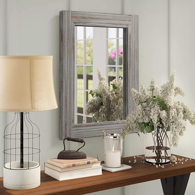 YOSHOOT Hand-Made Wooden Spliced Wall Mirror - Image 5
