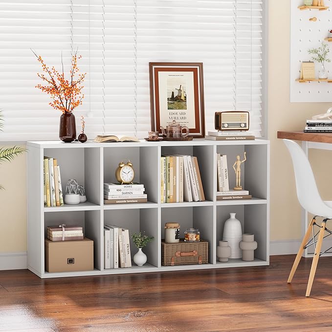 YESHOMY 8 Cube Bookcase, Open Frame 2-Tier Book Shelf, Bookshelf Storage - Image 4