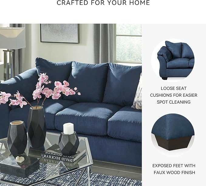 Signature Design by Ashley Darcy Casual Plush Sofa, Dark Blue - Image 5