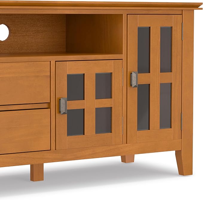 SIMPLIHOME Artisan SOLID WOOD 72 inch Wide Transitional TV Media Stand in Honey - Image 10