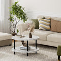 Round Coffee Table, 23.6" Circle Coffee Table by FAMIDGE