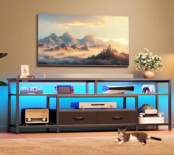 Huuger TV Stand for 65 70 Inch TV, Entertainment Center - Image 8