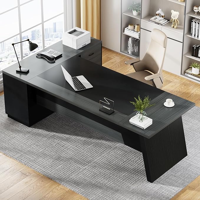 Tribesigns 78" L-Shaped Executive Desk, Large Modern Office Desk - Image 3