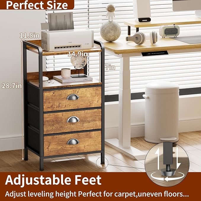 Night Stand Bedside Storage Drawers Bed Side Table Drasser Organizer Nightstand - Image 5