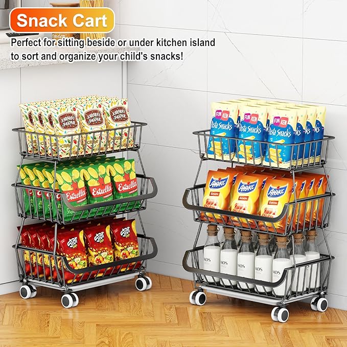 3-Tier Rolling Pantry Cart - Image 5